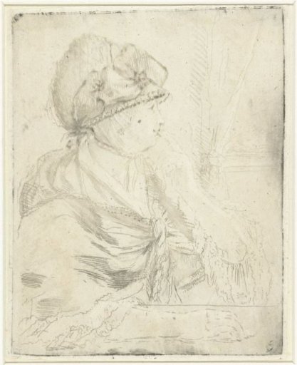 Portrait of a woman, sitting at the window, finger to the lips