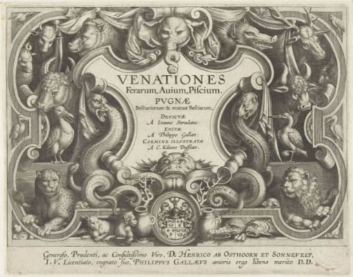 Title print of a series on hunting scenes