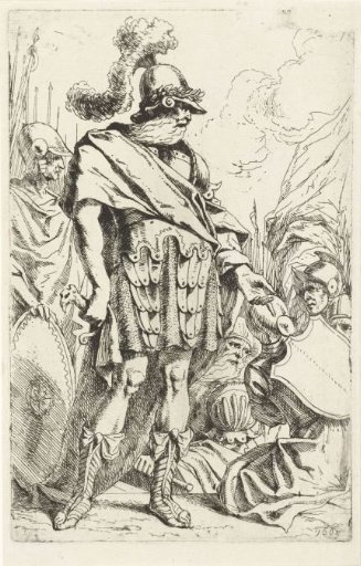 Roman soldier with helmet and beard