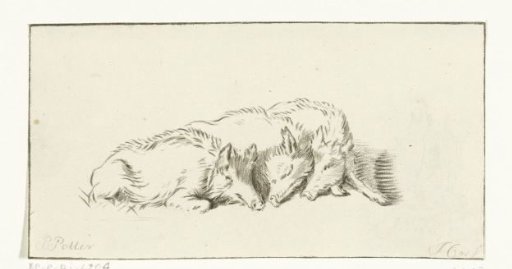 Three swine lying down