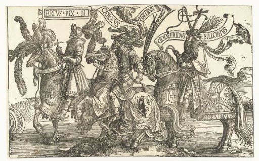 The Heroes King Arthur, Charlemagne, and Godfrey of Bouillon