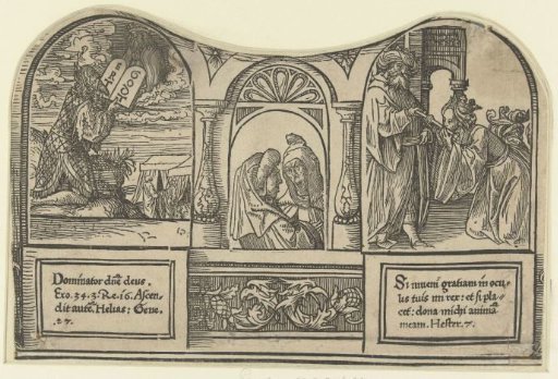 Moses Receiving the Stone Tablets and Esther Kneeling before Ahasuerus
