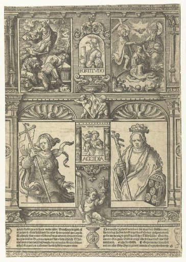 Sheet with Two Sibyls and Two Scenes