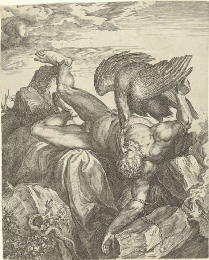 Prometheus Chained to the Rocks of the Caucasus / Tityus in Hell