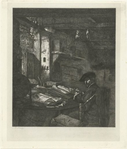 Merchant in his office