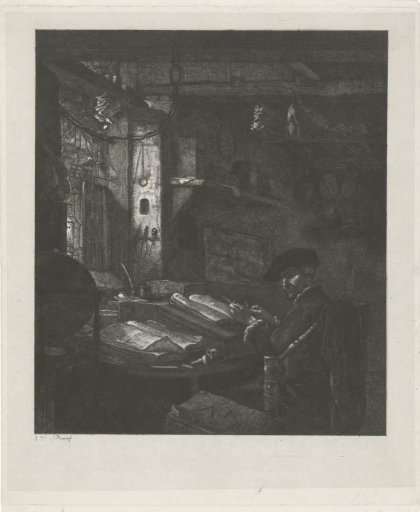 Merchant in his office