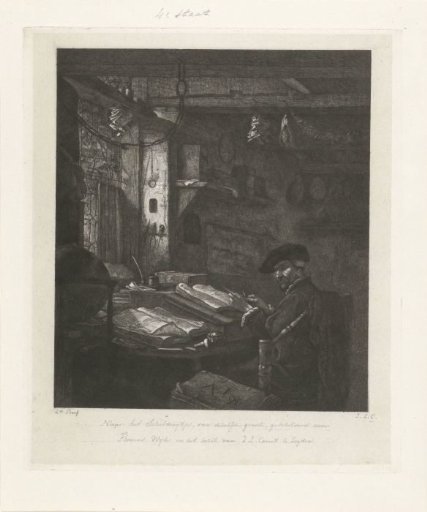 Merchant in his office