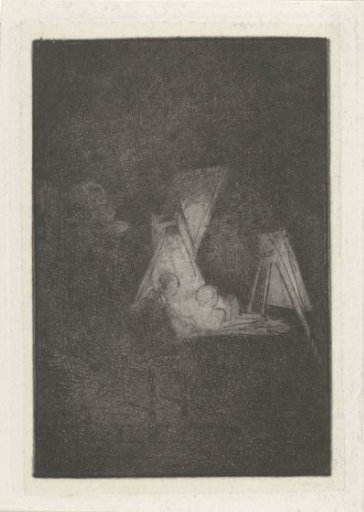 Artist in his studio