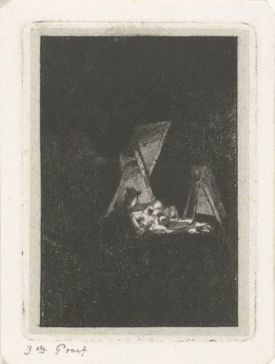Artist in his studio