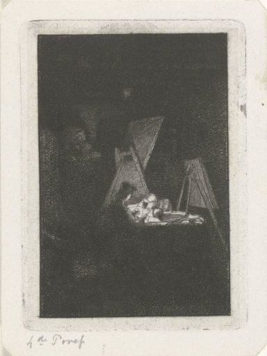 Artist in his studio