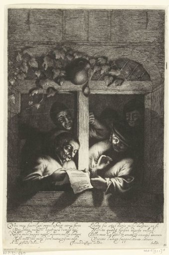 Old singer in an open window