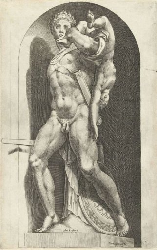 Statue of a Naked Warrior with the Body of a Dead Child