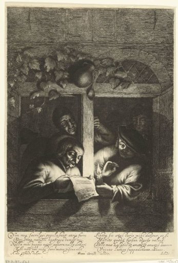 Old singer in an open window