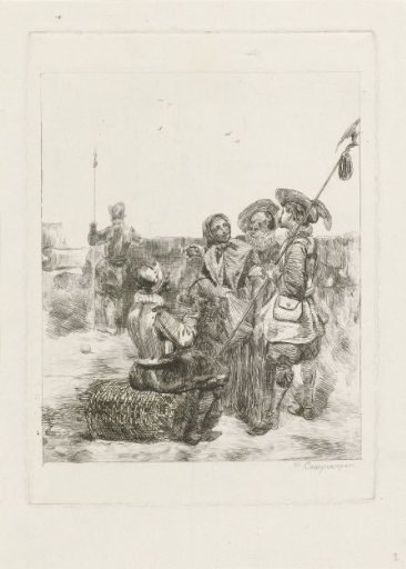 Soldiers with a young girl