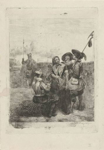 Soldiers with a young girl