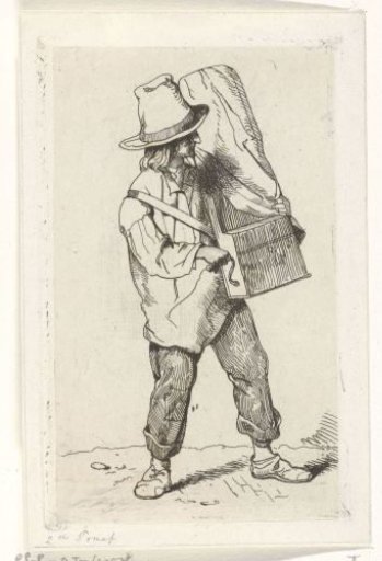 Street musician with a barrel organ