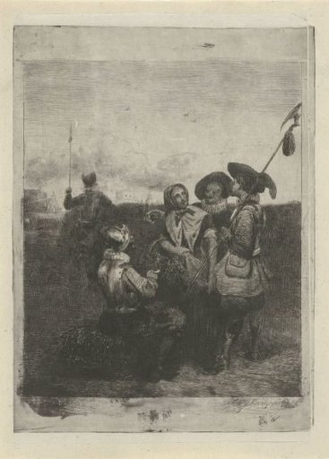 Soldiers with a young girl