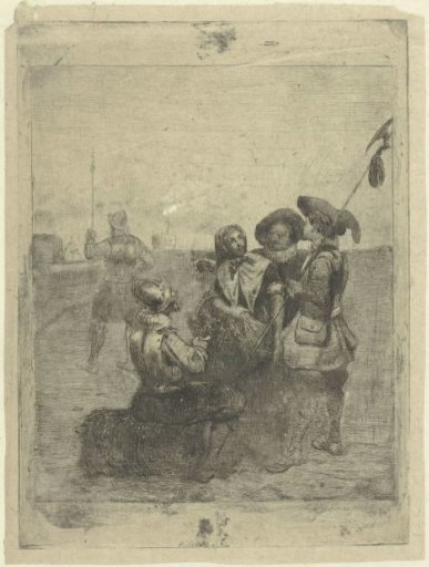 Soldiers with a young girl