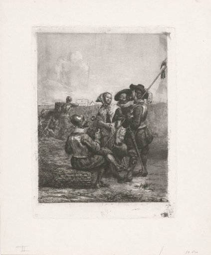Soldiers with a young girl