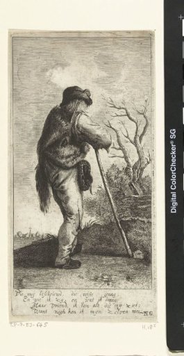 Man leaning on a staff