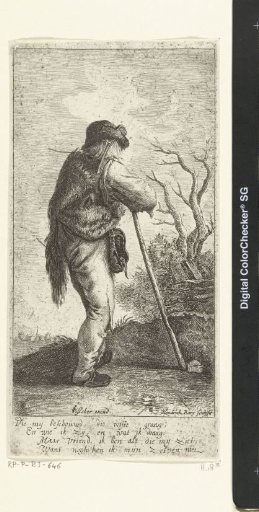 Man leaning on a staff