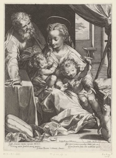 Holy Family with John the Baptist and a cat (La Madonna del Gatto)