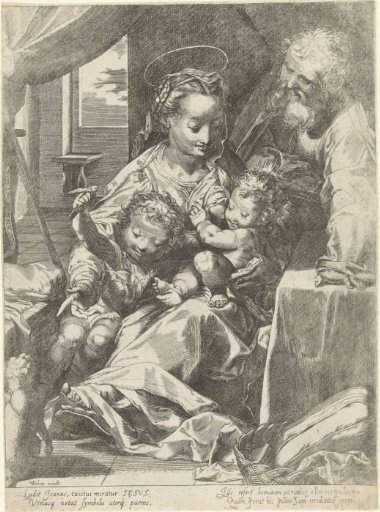 Holy Family with John the Baptist and a cat (Madonna del Gatto)