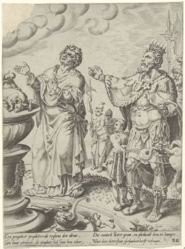 King Jeroboam and the man of God before the altar