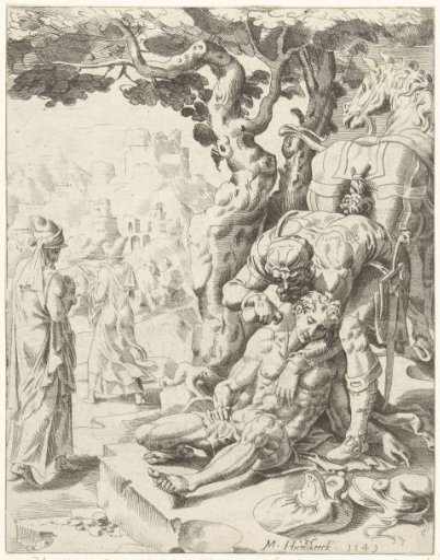 The Good Samaritan tends to the wounds