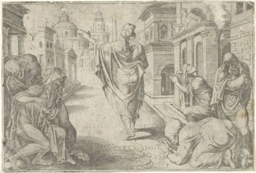 Repentance of the inhabitants of Nineveh after hearing the prophecies of Jonah