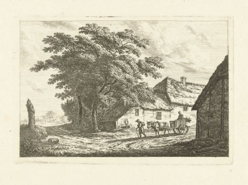 Landscape with farm and ox-wagon