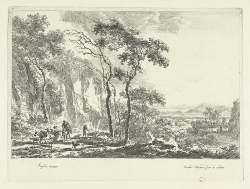 Italian Mountain Landscape with Mules, Shepherds and Cattle
