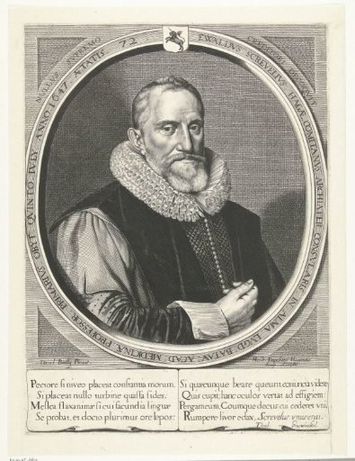 Portrait of Ewaldus Screvelius at the age of 72, in oval