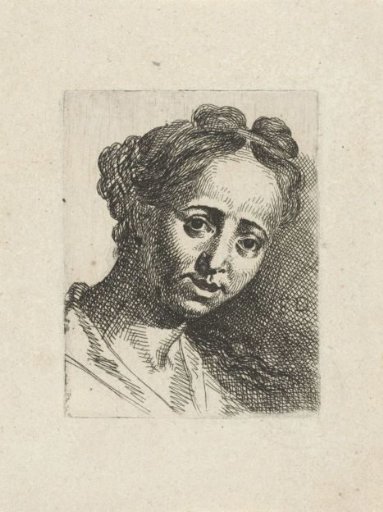 Bust of a woman with hair worn up