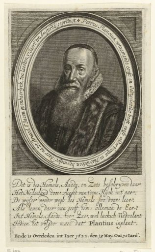 Portrait of Petrus Plancius, aged 70