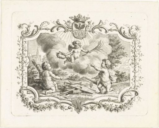 Allegory on Peace with Three Putti in Cartouche