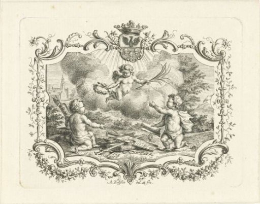 Allegory on Peace with Three Putti in Cartouche