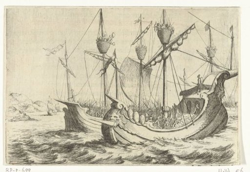 Battle between Roman ships