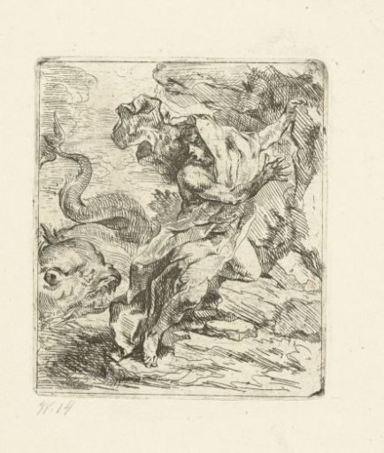 Young Man on the Coast, Fleeing from a Sea Monster