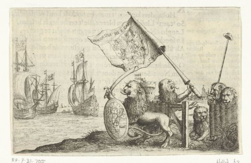 Lions defend the Dutch Garden on land and at sea, 1634
