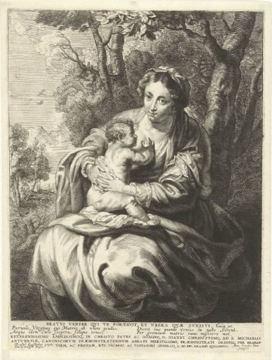 Mary with child in a landscape