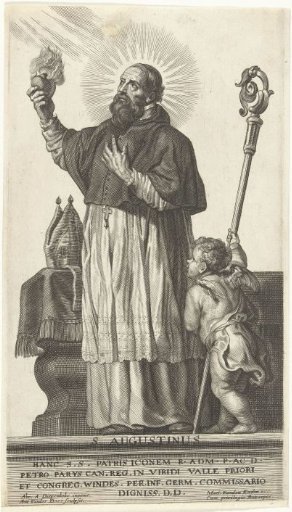 Saint Augustine with burning heart