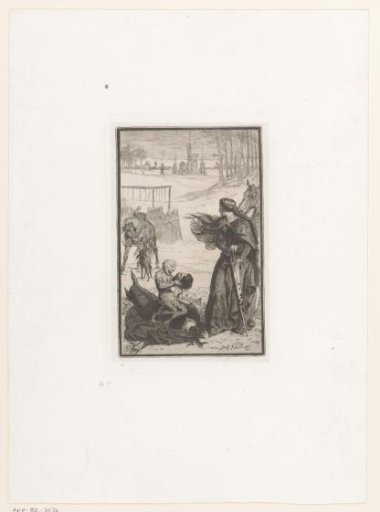 Woman with a Sword Standing Next to a Body Whose Head is Held by a Devil Figure