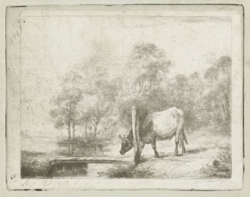 Landscape with a Cow Beside a Ditch