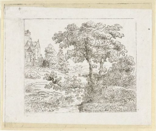 Landscape with church on a hill