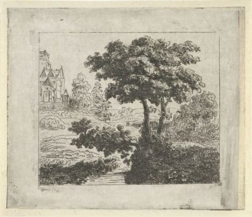 Landscape with church on a hill