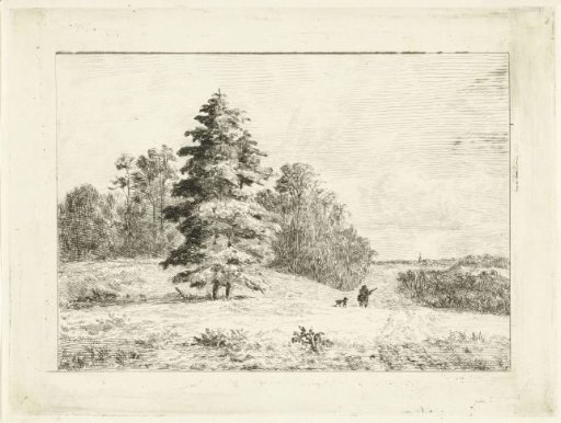 Landscape with a hunter with a dog