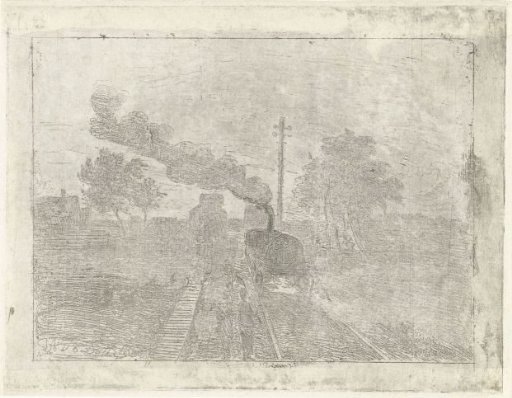 Landscape with steam locomotive