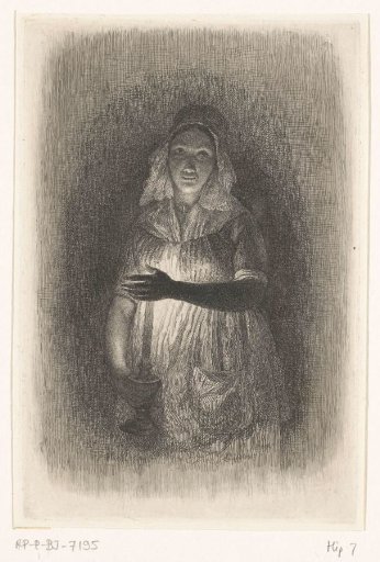 Maid with a lit candle