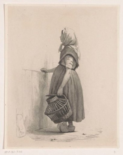 Standing girl with poultry basket